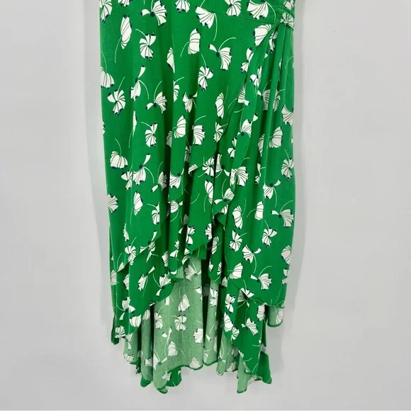 Eloquii Green Floral Print Layered Plus Size Wrap Dress 14 - Picture 11 of 13